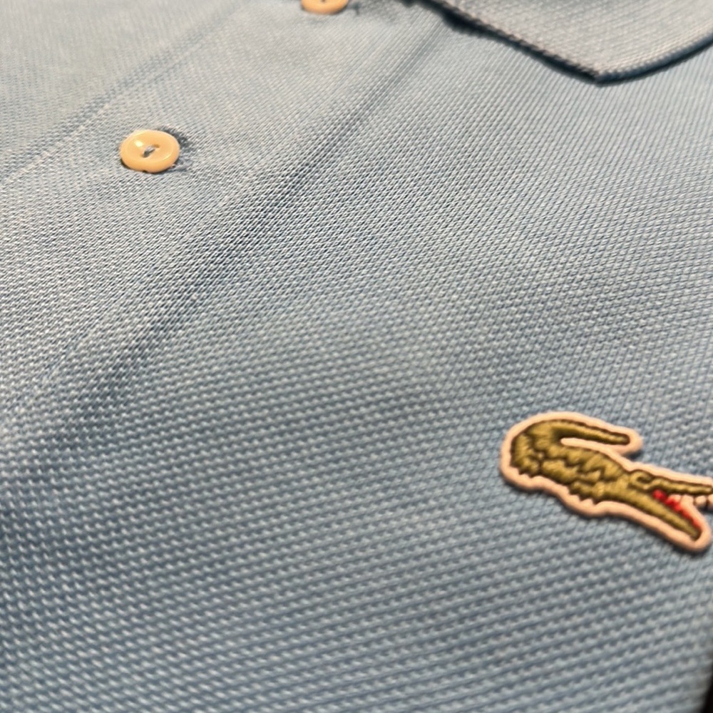 LACOSTE | l1221 classic fit organic cotton polo in blue, size medium/4